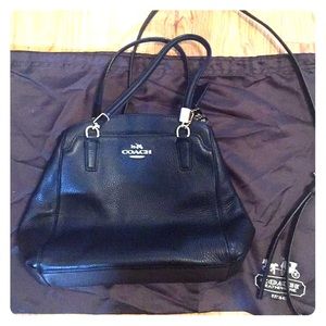Black pebble leather Coach Minetta cross body bag